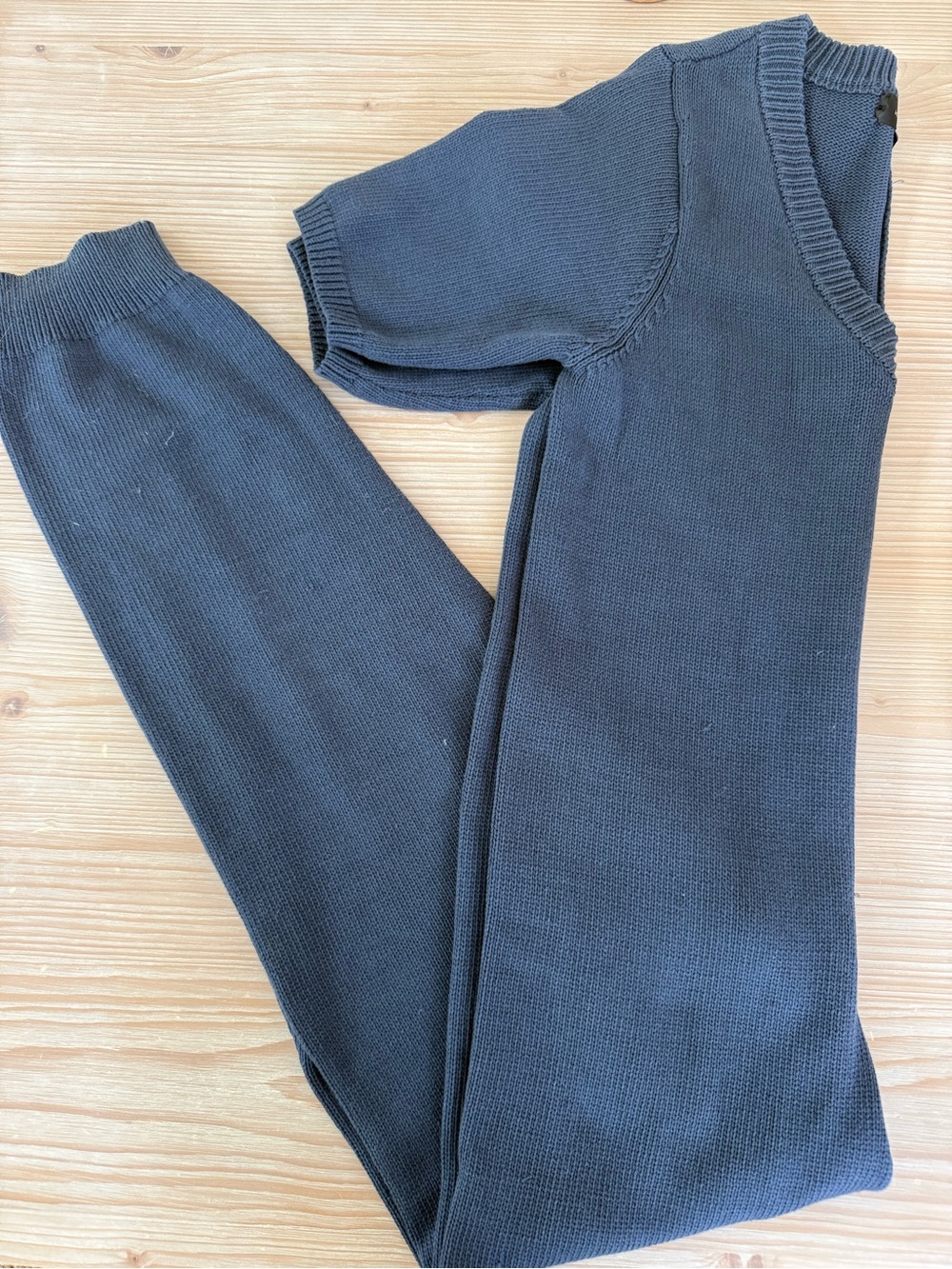 Hatch knit romper